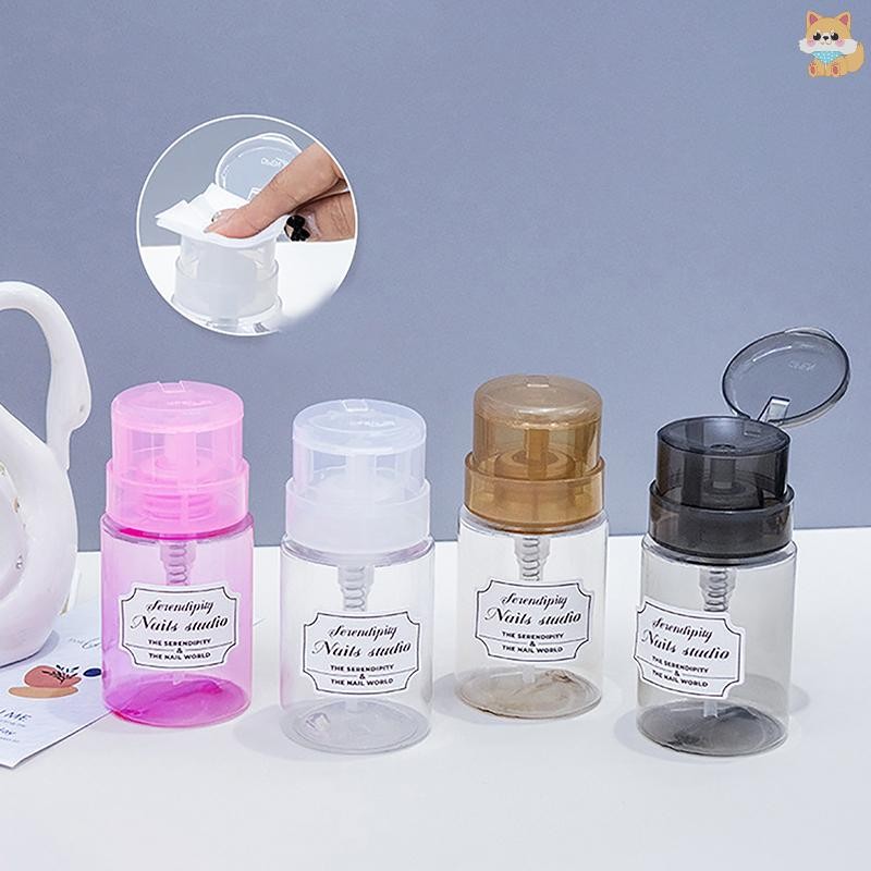 [VI] เครื่องจ่ายปั๊มเปล่า Liquid UV Gel Polish Nail Art Polish Clean Bottle Polish Cleanser Remover Bottle TH