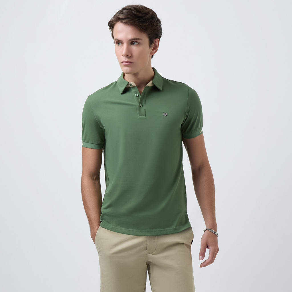 LTD เสื้อโปโลแขนสั้น ผู้ชาย สีเขียวเข้ม | New Gen Polo Shirt | 03533