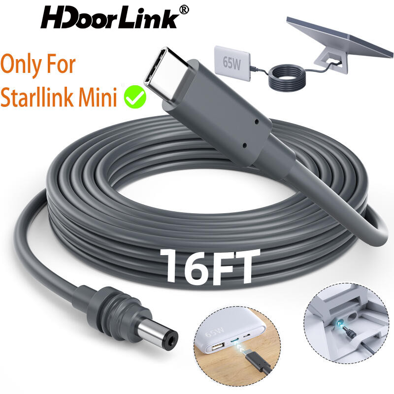 Hdoorlink สําหรับ Starlink Mini DC ถึง DC/TypeC ถึง DC สายกันน้ํา 2/5 M Starlink Mini สายเปลี่ยน Mini Ethernet อะแดปเตอร์