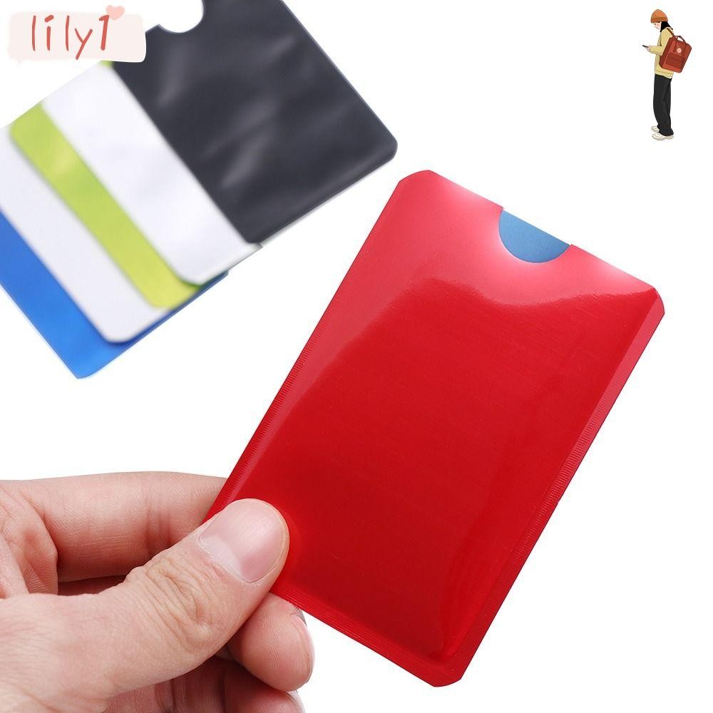 LILYONE 5 ชิ้น Rfid Card Holder, Safety Aluminium RFID Blocking Sleeve, Rfid Blocker Anti-theft Prot