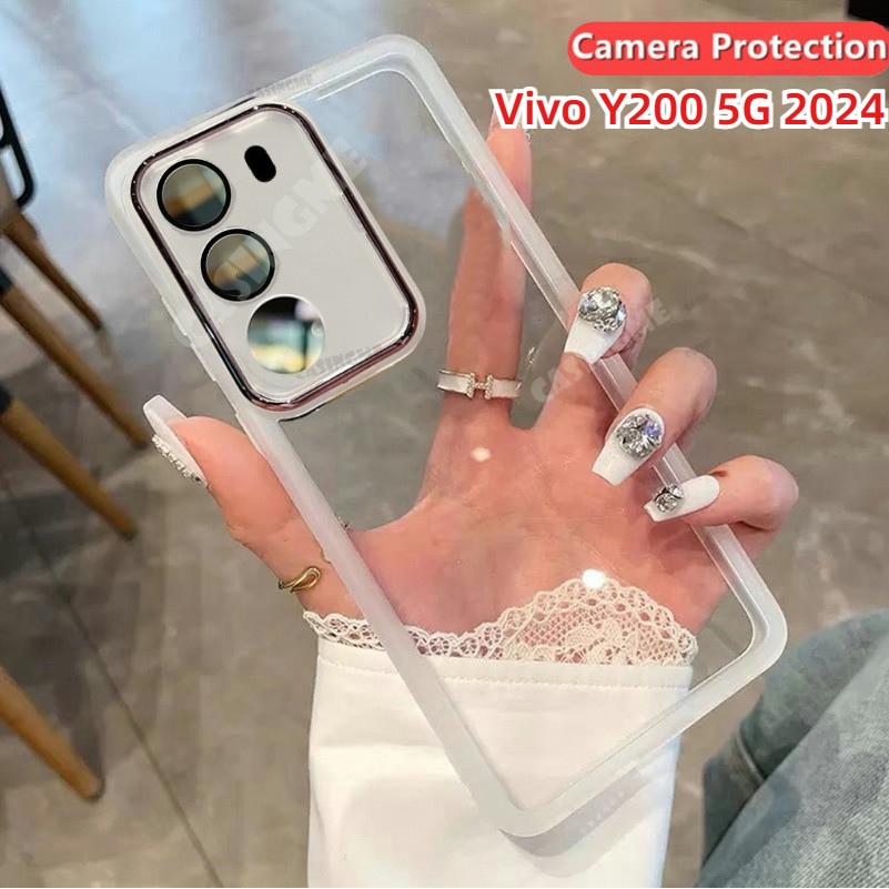 Vivo Y200 5G 2024 โปร่งใสสําหรับ Vivo Y200 VivoY200 Y200 200Y Y 200 4G 5G 2024 เคสโทรศัพท์ชุบโปร่งใส