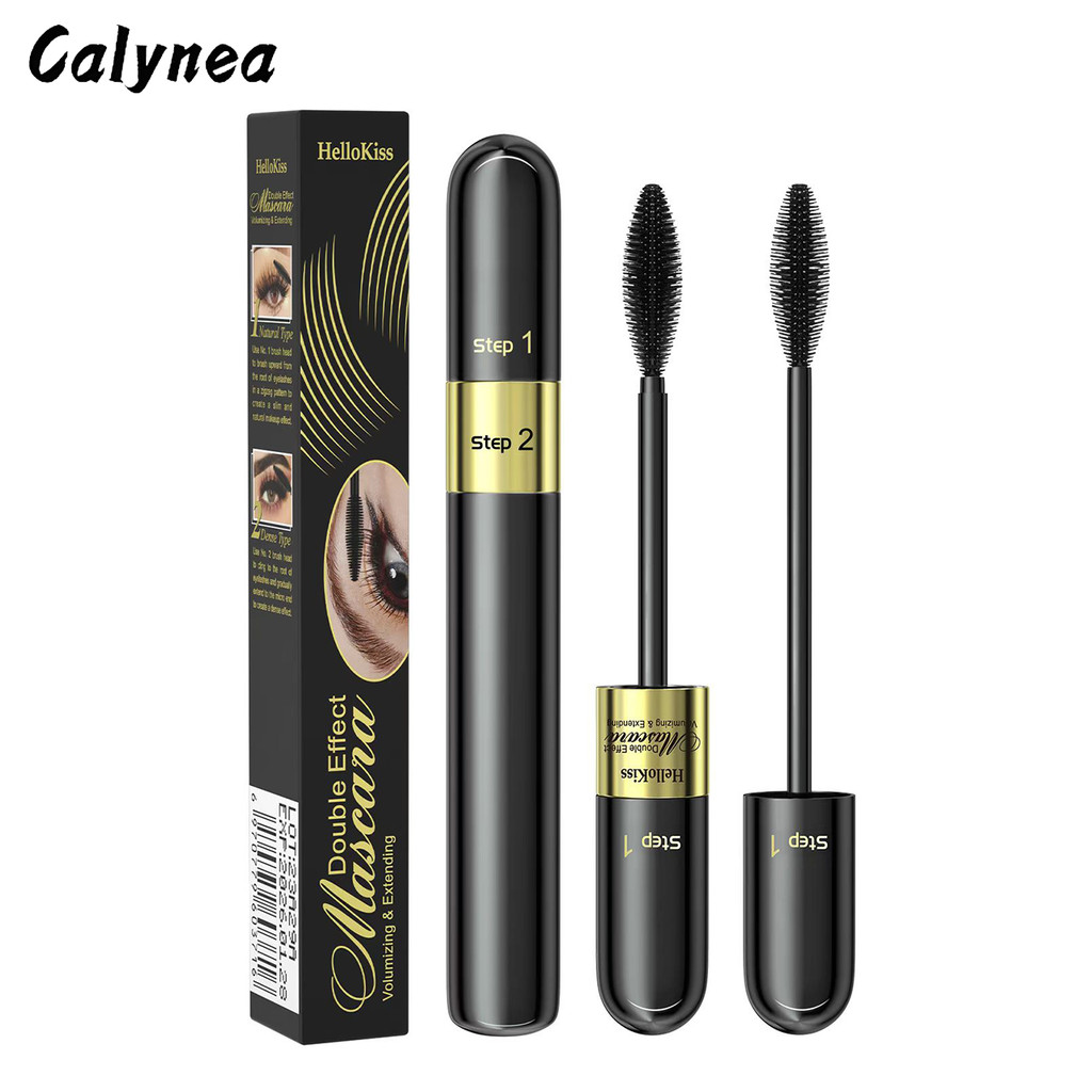 CALYNEA 2 In 1 มาสคาร่าปัดขนตา แบบสองหัว กันเหงื่อ กันน้ํา แห้งเร็ว ติดทนนาน ไม่เลอะ สีน้ําตาลดํา