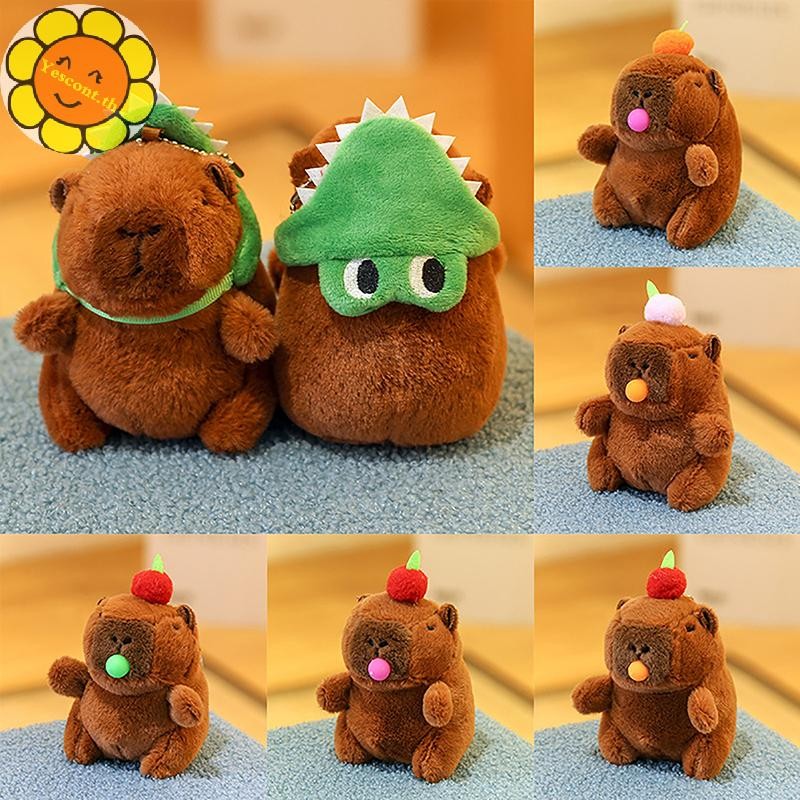 Yescont น่ารัก Blow Bubbles Capybara ตุ๊กตาพวงกุญแจยัดไส้ Kawaii ถือ Gourd Capybara ตุ๊กตาของเล่นพวงกุญแจสําหรับสาวของขวัญวันเกิด TH