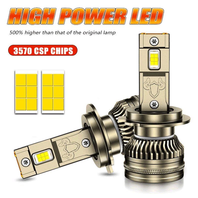 หลอดไฟ LED รถยนต์กําลังสูง 2 ชิ้น H1 H4 H7 H11 9005 HB3 9006 HB4 9012 HIR2 ไฟรถยนต์ 12V 24V 6000K