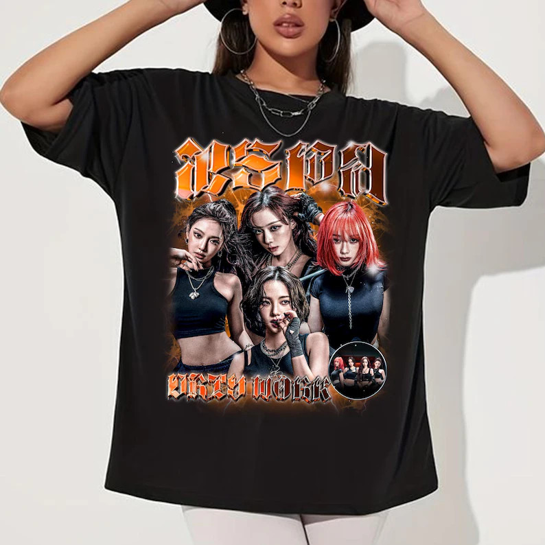 aespa ‘ work' เสื้อยืด aespa สมาชิก kpop เสื้อ