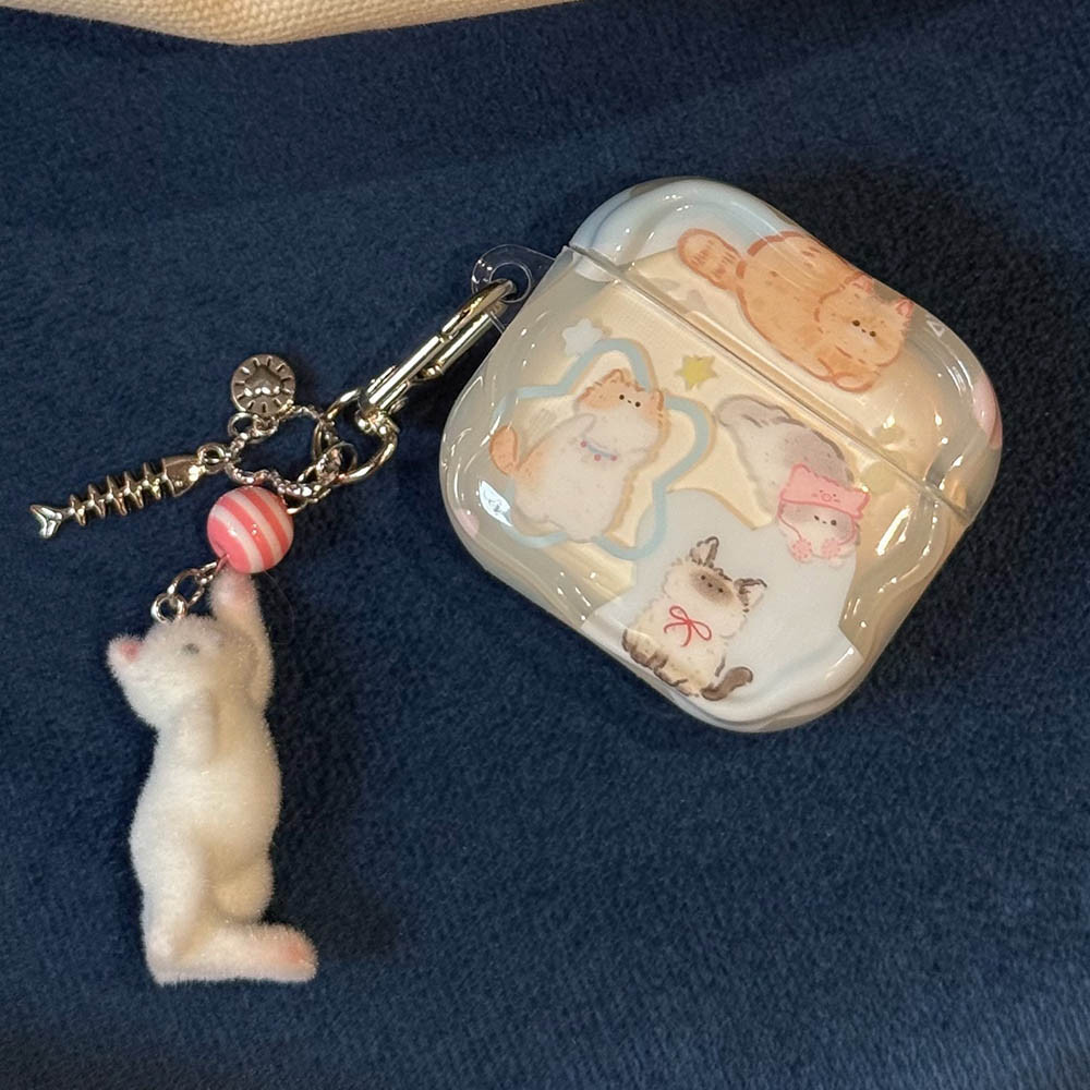 เคสหูฟังการ์ตูนสําหรับ apple airpods4 anc แมวน่ารักเปลือกหยักสําหรับ airpods 1 2 3 pro pro2 จี้ชุดหูฟังบลูทูธไร้สาย ราคา ถูกที่สุด ดีลบีเคเค แกลเลอรีภาพที่ 8