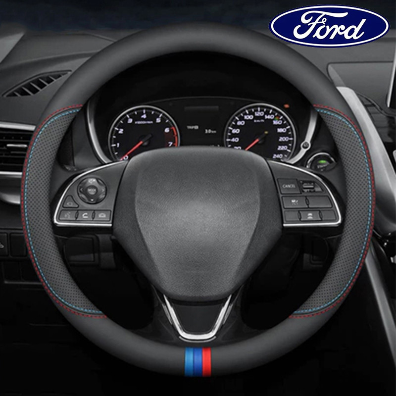 FORD Everest Ranger Fiesta ปลอกพวงมาลัยหนังไมโครไฟเบอร์ 38 ซม. สำหรับพวงมาลัยแบบ O