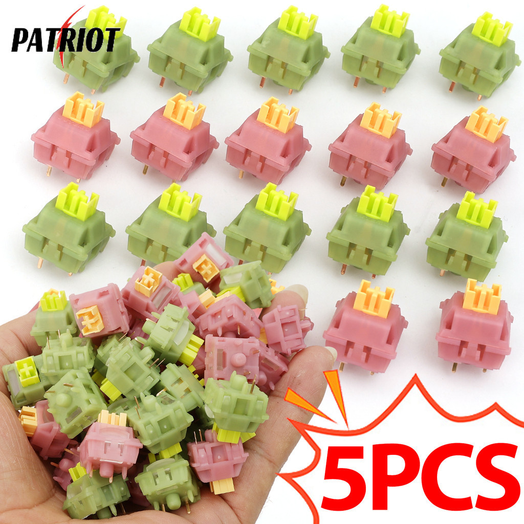 [AUTO & 3C]V3 สวิตช์เชิงเส้นเงียบ 5 ชิ้น, สวิตช์คีย์บอร์ดแบบกลไกพร้อมคอลัมน์คู่มือแสงและสปริงขยายสํา