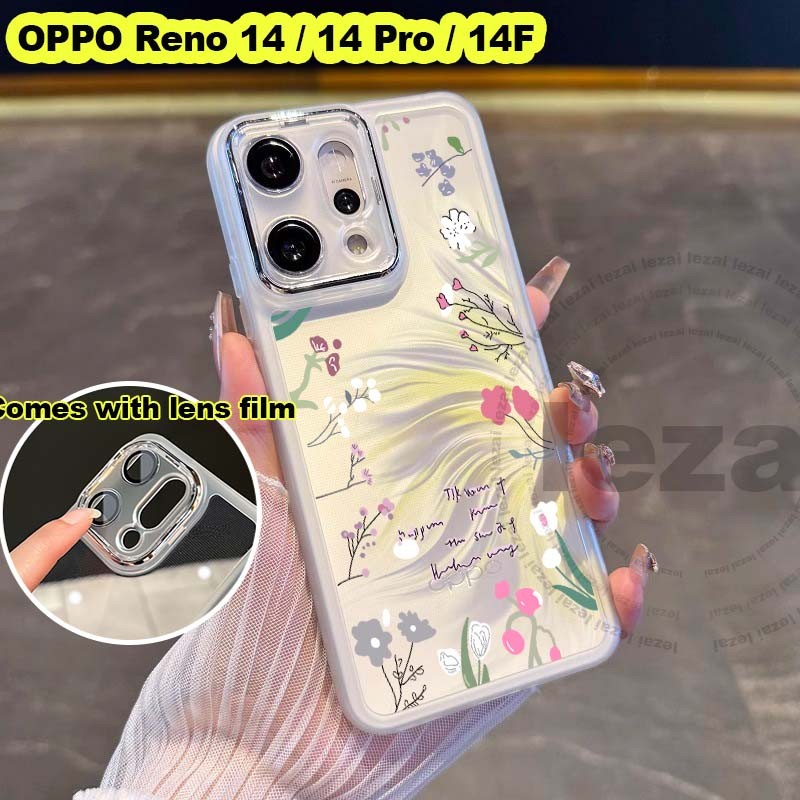เคสOPPO Reno 14 Pro 14F 5GเคสOPPO Reno14 Pro Reno14Pro Reno14F 5G 2025 กรณีนุ่มกันกระแทกฝาครอบดอกไม้