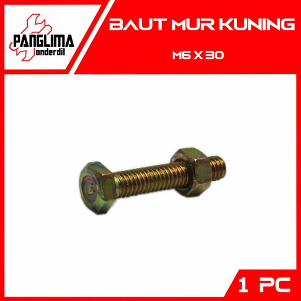 1 PC Yellow Bolt Nut M6X30-M 6 X 30-M6-6X30 Bolt Nut