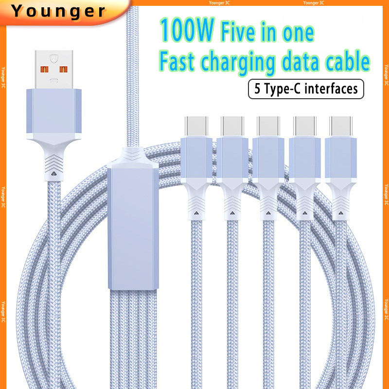 100W Fast CHARGING Data CABLE TPE + Braided Cable, Three In One Type-C + iOS + Mirco Fast CHARGING CABLE เข้ากันได้อย่างกว้างเป็นพิเศษด้วย iOS/Android Fast สายชาร์จ