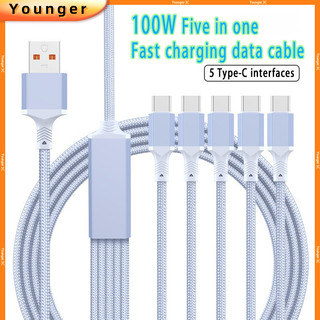 100W Fast CHARGING Data CABLE TPE + Braided Cable, Three In One Type-C + iOS + Mirco Fast CHARGING CABLE เข้ากันได้อย่างกว้างเป็นพิเศษด้วย iOS/Android Fast สายชาร์จ