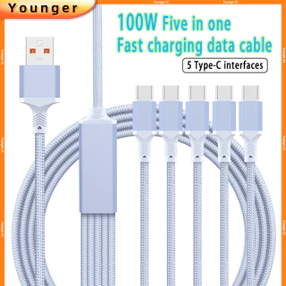100W Fast CHARGING Data CABLE TPE + Braided Cable, Three In One Type-C + iOS + Mirco Fast CHARGING CABLE เข้ากันได้อย่างกว้างเป็นพิเศษด้วย iOS/Android Fast สายชาร์จ