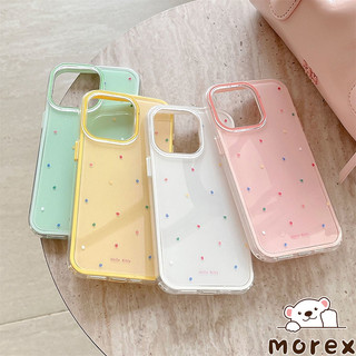 เคสไอโฟน 17 13 15 16 สำหรับ IPhone 17 AIR 13 16 11 15 14 12 Pro Max 15 16 14 Plus เคส IMD ลายจุดสีเรียบง่าย