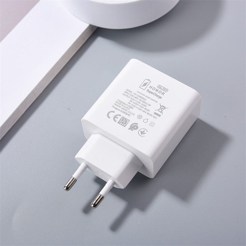 Original HONOR 66W EU Super Fast Charger 11V 6A อะแดปเตอร์ผนัง 6A ประเภท C สาย Fit สําหรับ Honor 70 