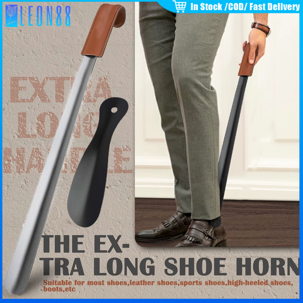 ของมาใหม่！ช้อนใส่รองเท้าแบบยาว 42CM สแตนเลส ช่วยให้ใส่รองเท้าง่าย ขนาดพกพา