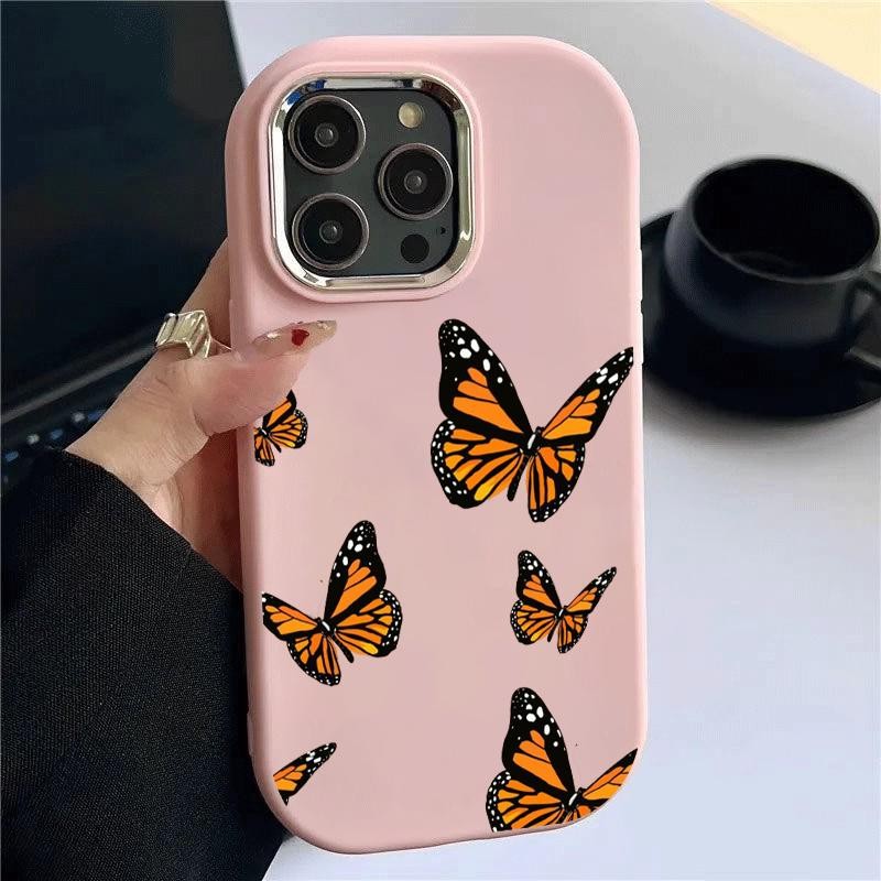 Soft Case สําหรับ IQOO U5x Z7i Z9 5G Z9X 5G Silicon Silver Chrome เลนส์ Simple Red Butterfly Casing 