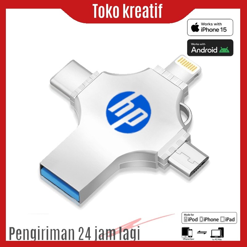 256GB lightning USB Stick สําหรับ iPhone, Flashdisk OTG Photo work with iPhone/USB-C iPad และโทรศัพท