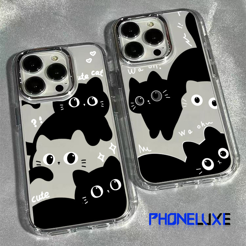 ความรู้สึกขั้นสูง จัดส่งจากประเทศไทย แมวขาวดำน่ารักfor iPhone เคสไอโฟน 13 12 11 PRO MAX 16 15 14 X XS MAX XR 7/8PLUS หรู