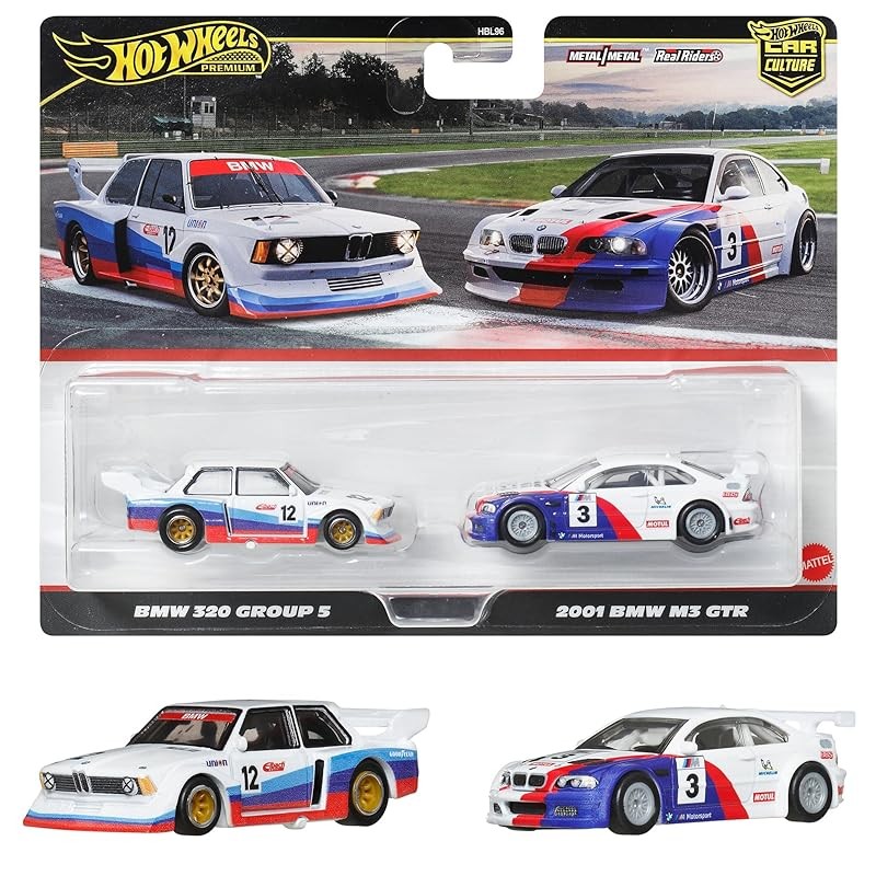 Hot Wheels Premium 2-Pack Bmw 320 Group 5/2001 Bmw M3 Gtr รถของเล่นรถมินิสําหรับอายุ 3 ปีขึ้นไป Jbk9