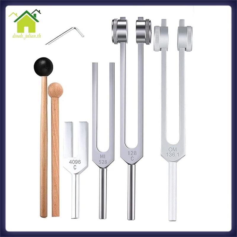 ชุดส้อมปรับแต่ง 4 ชิ้น (128Hz, 136.1Hz, MI 528Hz, 4096Hz),สําหรับ Healing Chakra,Sound Therapy,Relie