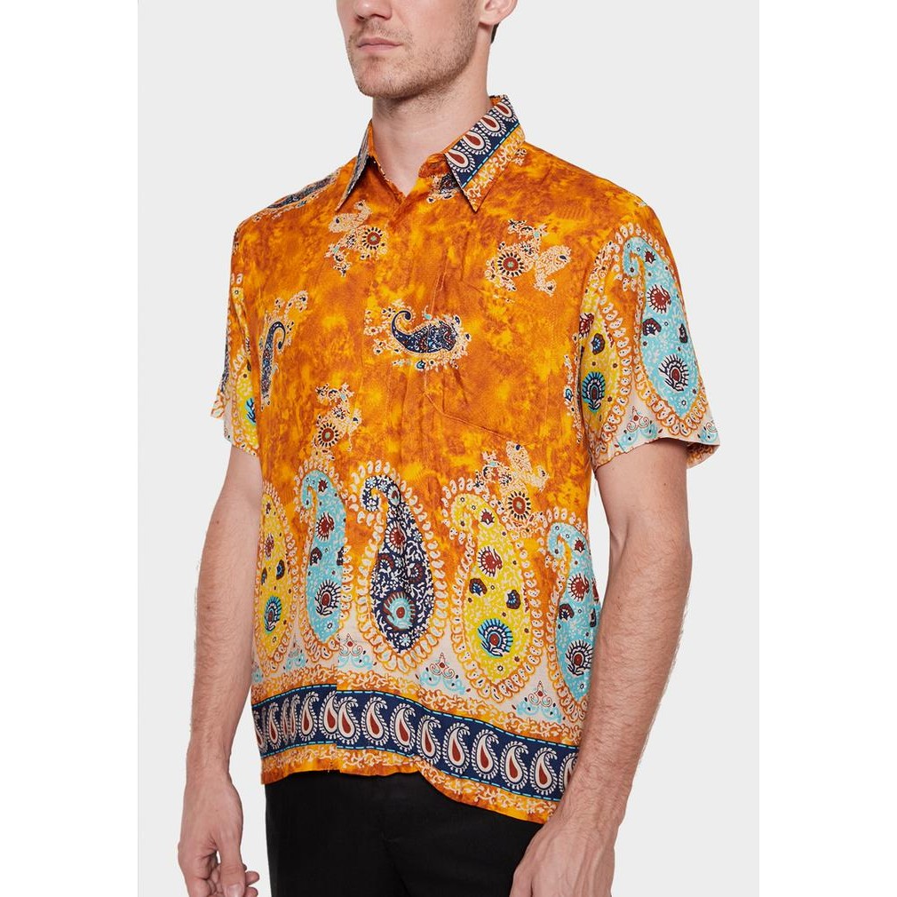 KEMEJA Adikusuma By Arjuna Weda Rayon Batik Hem - Regular Fit | เนื้อผ้าเรย่อน | แขนสั้น แขนสั้น | เ