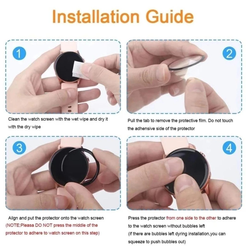 3PCS Soft Screen Protector สําหรับ Samsung Galaxy นาฬิกา 8 40 มม.44 มม.HD TPU ป้องกันฟิล์มสําหรับ Samsung Galaxy นาฬิกา 8 คลาสสิก 46 มม. - รูปที่ 6