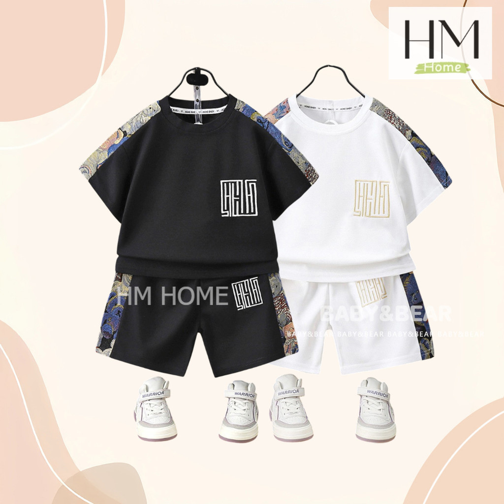 ชุดเด็ก เสื้อผ้าเด็กผู้ชาย ชุดแฟชั่นเด็ก ชุดเซ็ต 2ชิ้น เสื้อแขนสั้นกางเกงขาสั้น