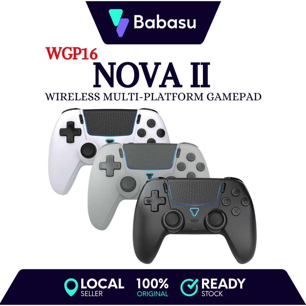 Fantech NOVA II WGP16 เกมแพดไร้สายพร้อมเอฟเฟกต์ห้องโถงสําหรับ PS4, PC, อุปกรณ์เสริมคอนโซลจอยสติ๊กบลู