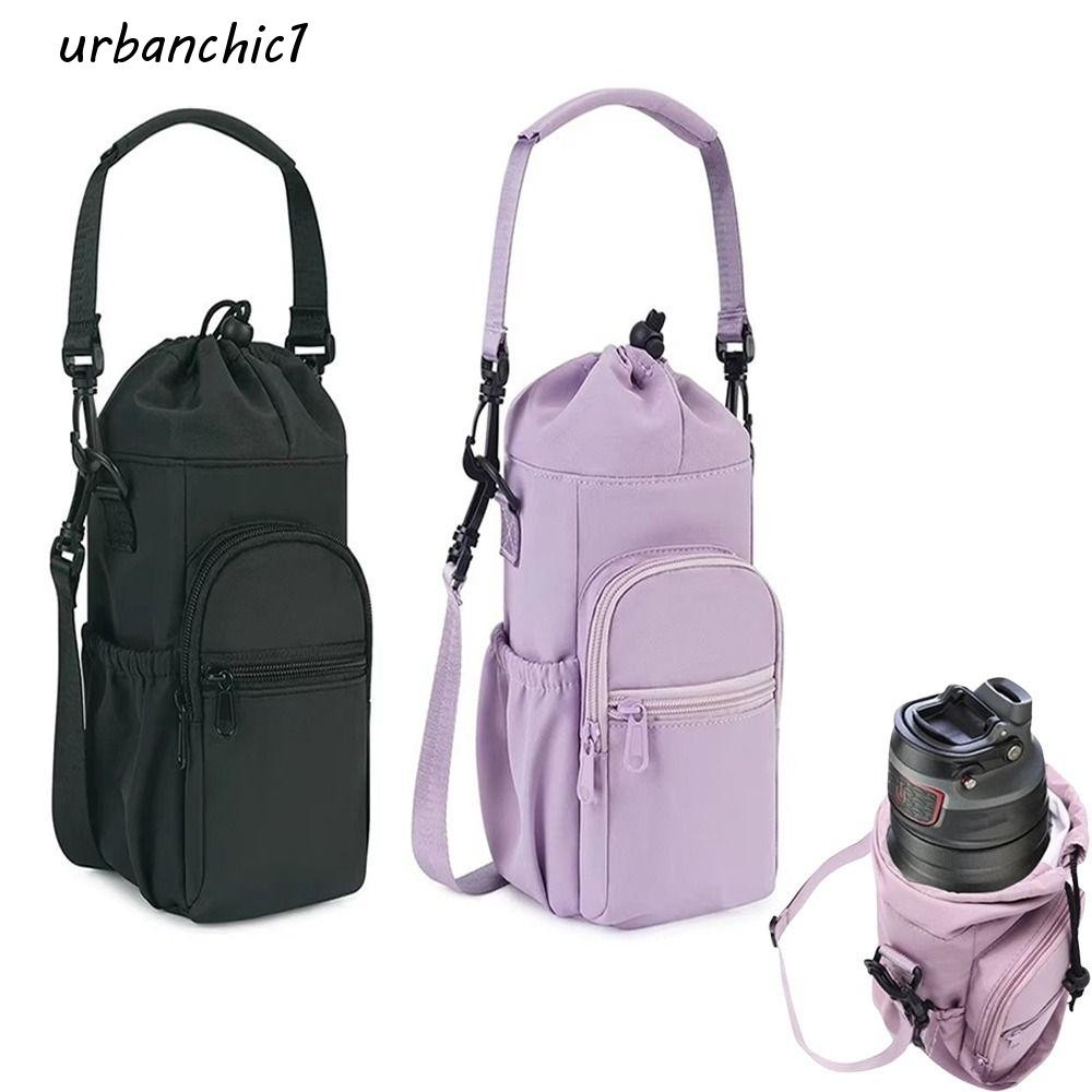 URBANCHIC Thermos ผู้ถือขวด,แขนป้องกันปรับสายรัดขวดน้ํากระเป๋า,กระเป๋าเดินทางสลิงกระเป๋าฉนวนCrossbodyพร้อมโทรศัพท์กระเป๋าถ้วยสูญญากาศCarper Cover Drinkware