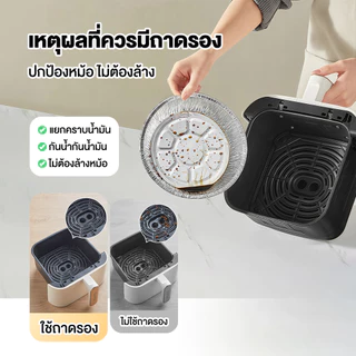 ถาดฟอยล์ (แพ็ค10ใบ) แบบใช้แล้วทิ้ง สำหรับหม้อทอด/เตาอบ ถ้วยฟอยล์ แผ่นรองหม้อทอด 6นิ้ว/7นิ้ว/8นิ้ว