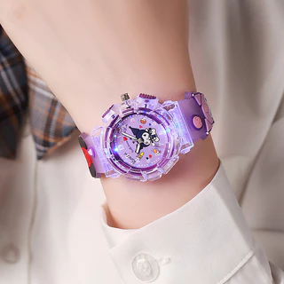 นาฬิกา 3D ไฟ LED สีสวย สายซิลิโคน สำหรับเด็กผู้หญิงน่ารักและปลอดภัย