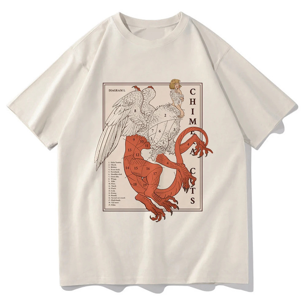 เสื้อยืด Delicious in Dungeon Falin Chimera Cut สำหรับผู้ชาย ผ้าฝ้ายวินเทจ Marcille Chirchuck Unisex