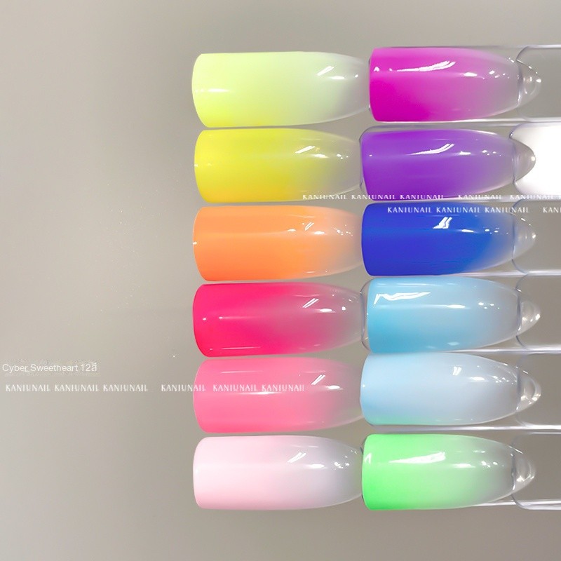กาเนียว เจลทาเล็บ 12 ช่อง Cyber Sweetheart เจลเรืองแสง Pat Gel ใหม่ ไม่ต้องล้าง โดปามีนเกรเดียนต์ - รูปที่ 4