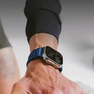 Sport Band สําหรับ iWatch Ultra2/1 10 9 8 7 6 SE 5 4 ซิลิโคนไทเทเนียมสร้อยข้อมือสําหรับ iWatch 42/44 มม.45 มม.46 มม.49 มม.