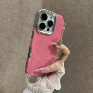 เคสโทรศัพท์ลายผ้ายีนส์เคลือบด้วยไฟฟ้าสร้างสรรค์สําหรับ ไอโฟน 17 16 15 14 13 12 มือโปร สูงสุด กันลื่นและป้องกันการตกฝาหลังป้องกั