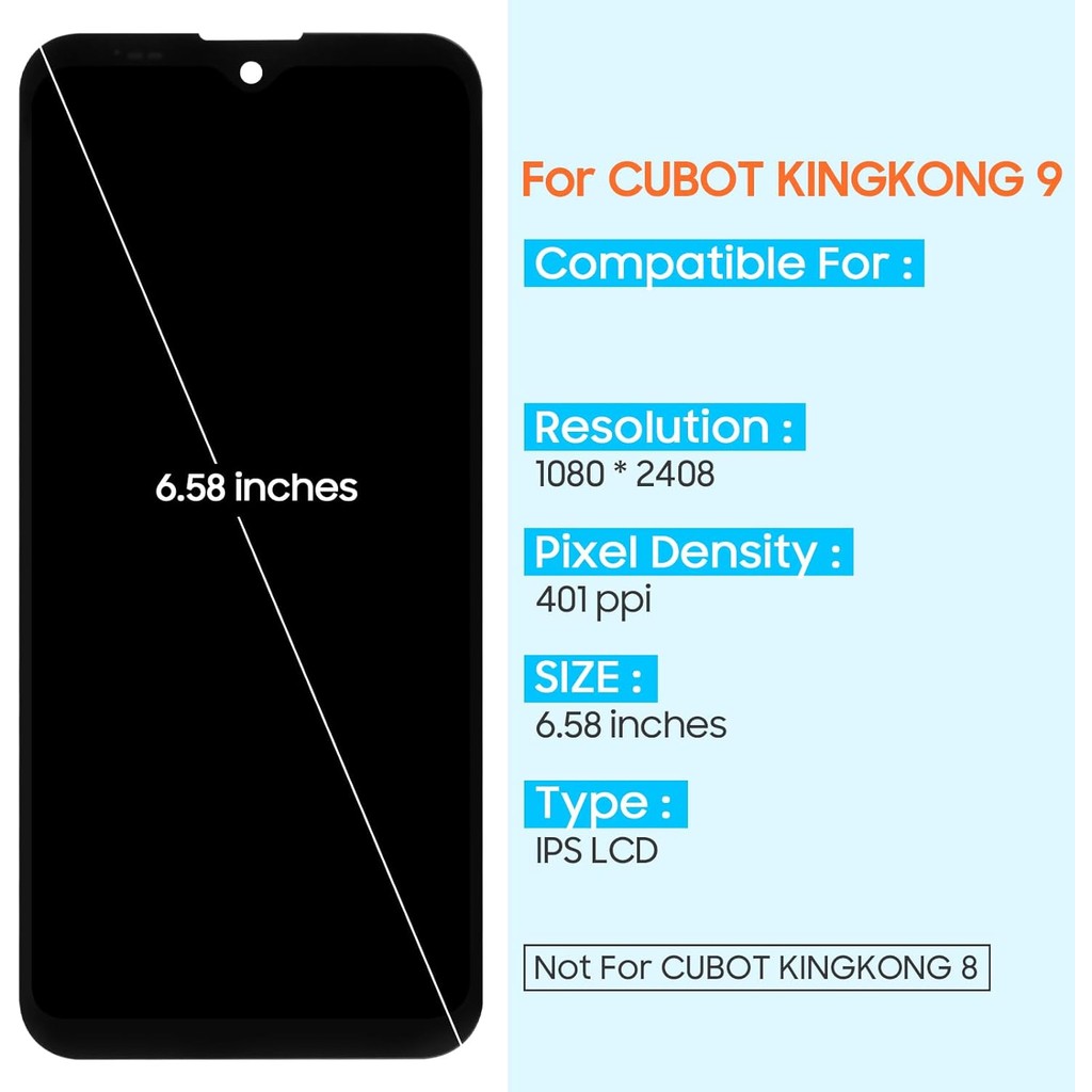 สําหรับ Cubot Kingkong 9 เปลี่ยนหน้าจอ,จอแสดงผล LCD สําหรับ Cubot Kingkong 9 Touch Screen Digitizer 