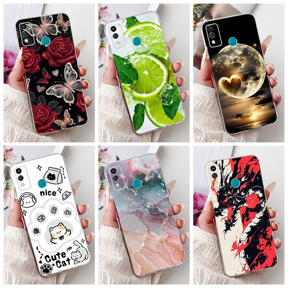 Clear สําหรับ Honor 9X Lite JSN-L21 JSN-L22 JSN-L23 ฝาครอบ Honor 9X Lite หรูหราผีเสื้อรักแฟชั่นดอกไม