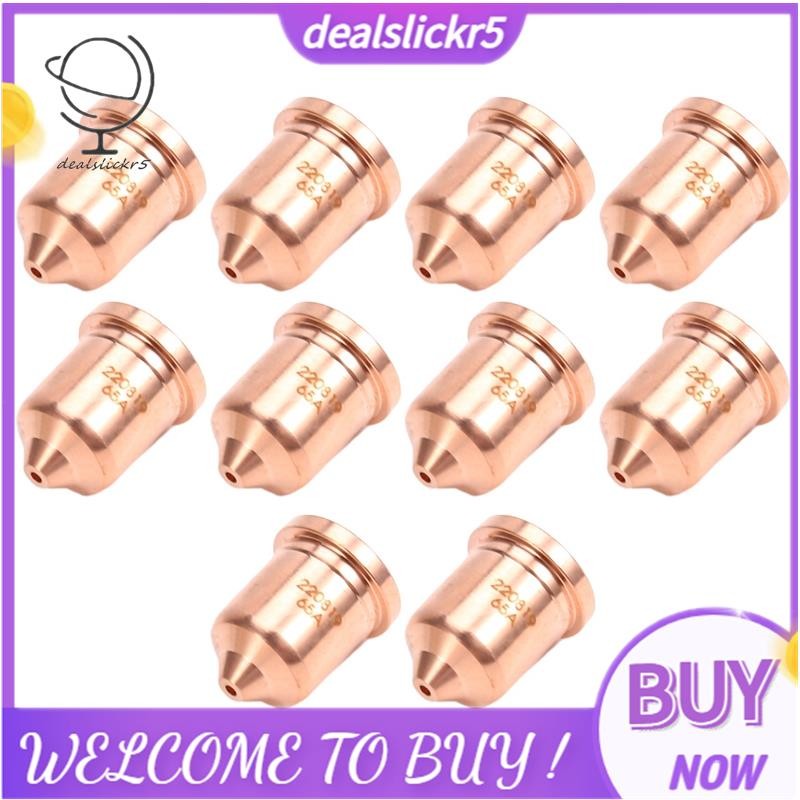 10ชิ้น 220819 65A หัวฉีด Fit สําหรับวัสดุสิ้นเปลืองไฟฉายตัดพลาสม่า 65/85/105