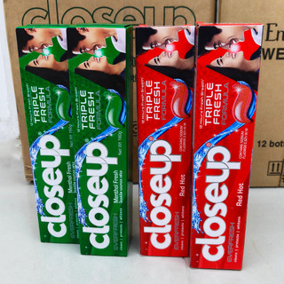 [2หลอด] ยาสีฟัน โคลสอัพ 160กรัม หอมสดชื่นยาวนาน 12 ชั่วโมง CLOSEUP TRIPLE FRESH Gel Toothpaste ; pack of 6