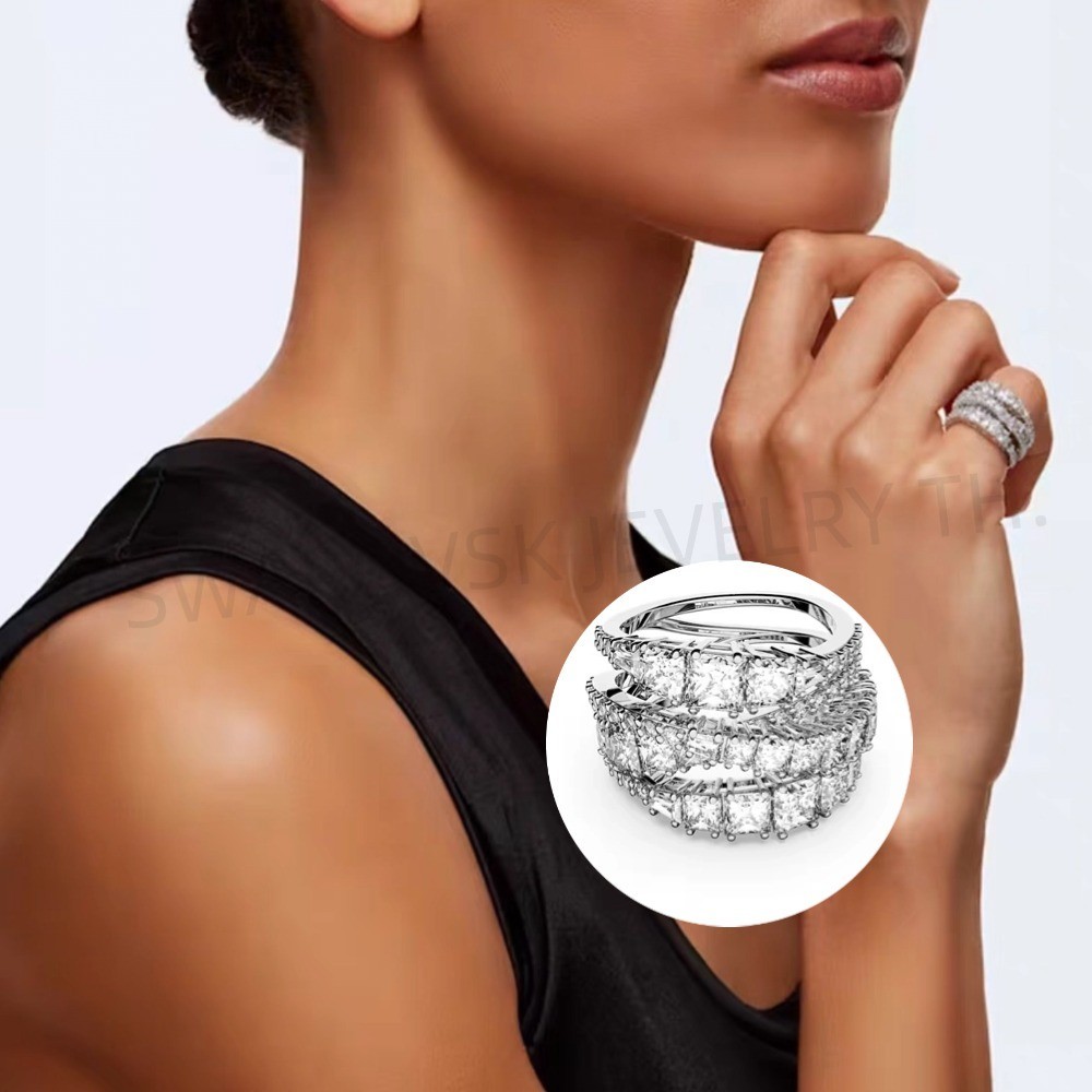 【สินค้าส่งฟรี🚚แท้💯】Swarovsk Hyperbola แหวน ปรับได้ ขนาดเดียว ของขวัญวันเกิด·จัดส่งทันที] 52mm - รูปที่ 4