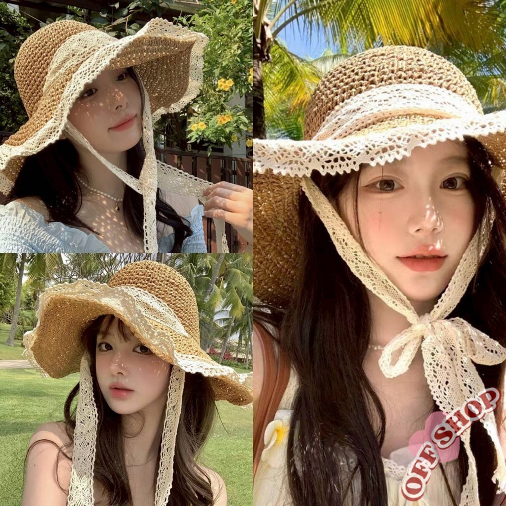 OFF SHOP 🥻ใหม่ 2025 หมวกยักเก็ต แบบถัก สไตล์เกาหลี  สิ่งจำเป็นสำหรับชายหาด ' MK-16