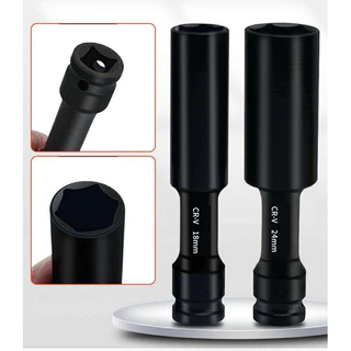 ลูกบล็อกยาวพิเศษ ลูกบ๊อกบล็อกลม ยาว128mm 1/2นิ้(4หุน) 8,10,12,14mm Hex Shank impact socketลูกบ๊อก บล็อกลม ชุดลูกบล็อกยาว