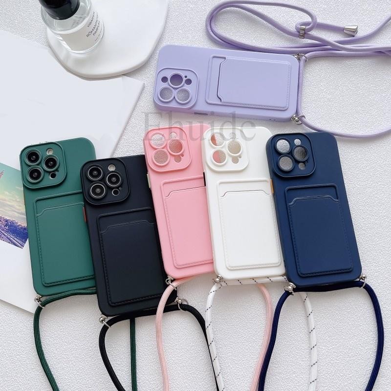 Xiaomi Redmi Note 14 13 Pro Plus 14C Mi 14T 13T 4G 5G Candy Strap Case Crossbody Lanyard Neck Card Silicone Cover