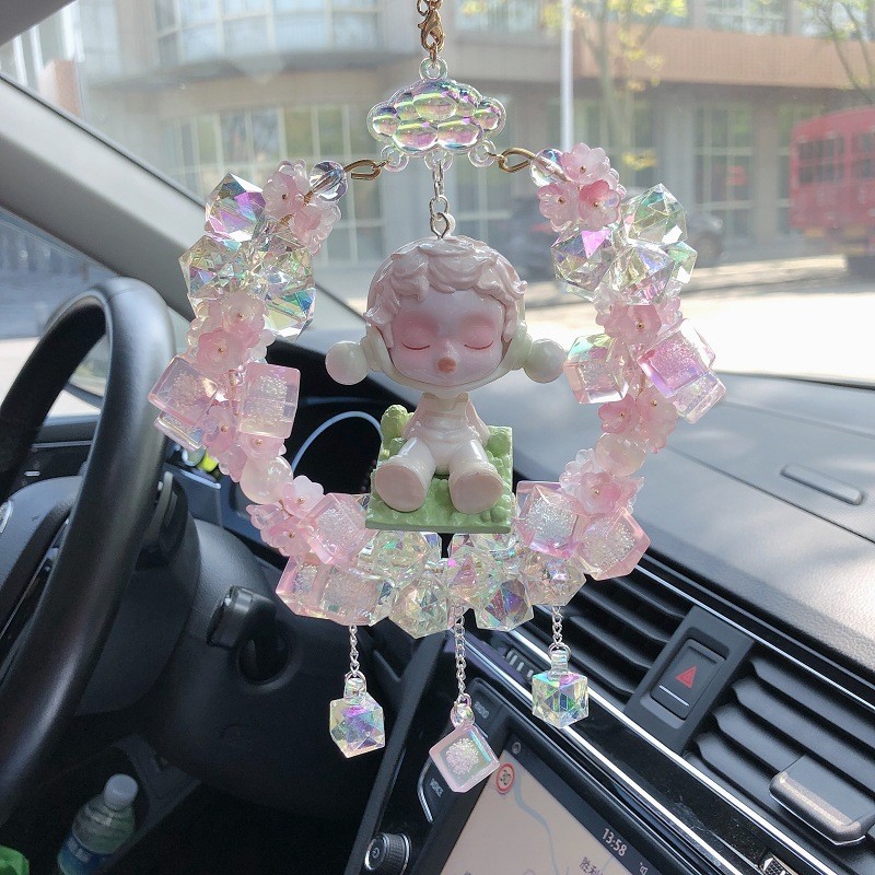 ✨7.27 Popmart Car Pendant Car Hanger High-End Car Pendant กระจกมองหลังตกแต่ง