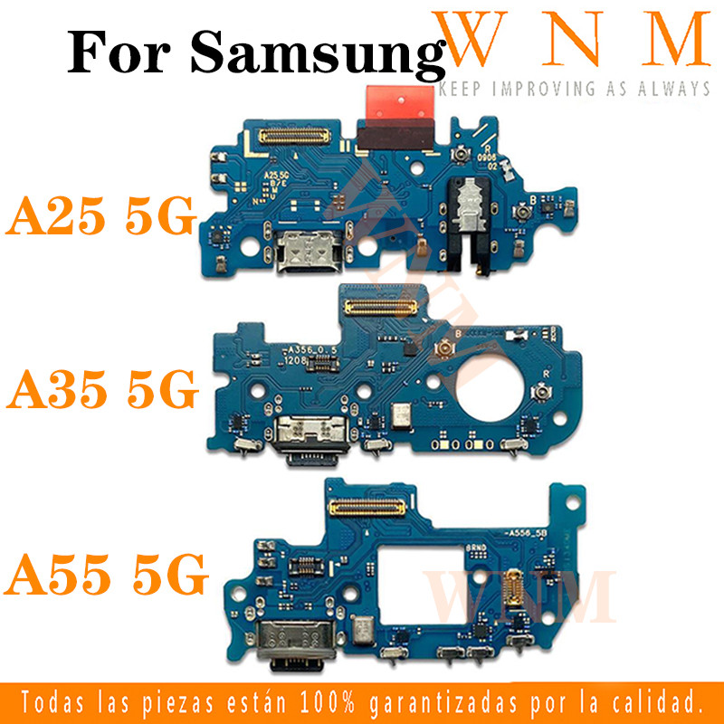 พร้อม IC USB ชาร์จพอร์ต Dock Connector สําหรับ Samsung Galaxy A25 5G A256B A35 5G A356E A55 5G A556B Charger พอร์ตอะไหล่ซ่อม