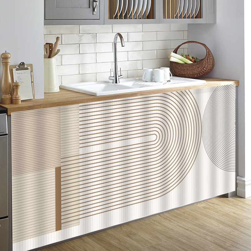 แนะนำ ผ้าม่าน ผ้าม่านตู้ครัวนอร์ดิกม่านกาวในตัวที่เรียบง่ายฝุ่นตู้ม่านตกแต่งบ้าน ราคาพิเศษ มีเก็บเงินปลายทาง