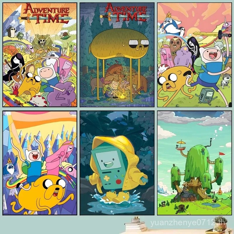 1PC A-Adventure Time โปสเตอร์ Self-กาวศิลปะกระดาษกันน้ําสติกเกอร์กาแฟ House Bar Room Wall Decor 73JC