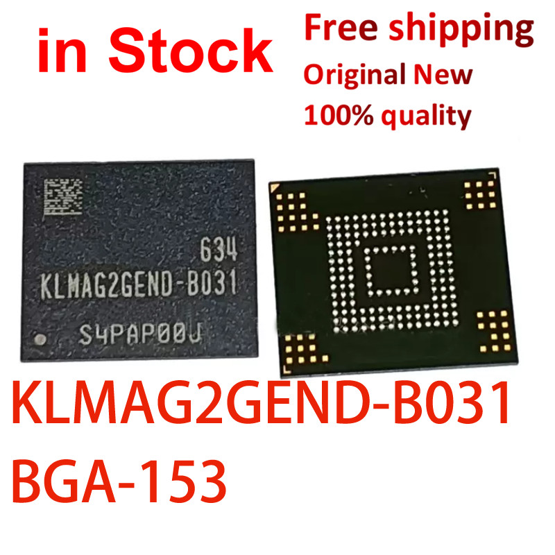 (1 ชิ้น) 100% ใหม่ KLMAG2GEND-B031 KLMAG2GEND B031 KLMAG2GEND-B03I 16GB BGA153 EMDC 5.0 ชิปเซ็ต IC