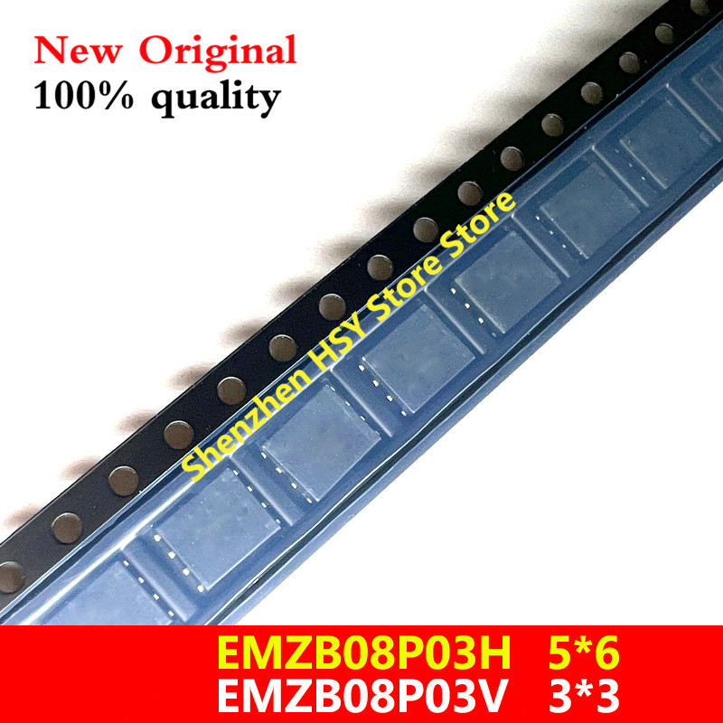 (10ชิ้น) 100% ใหม่ EMZB08P03H EMZB08P03V EMZB08P03 ZB08P03 QFN-8